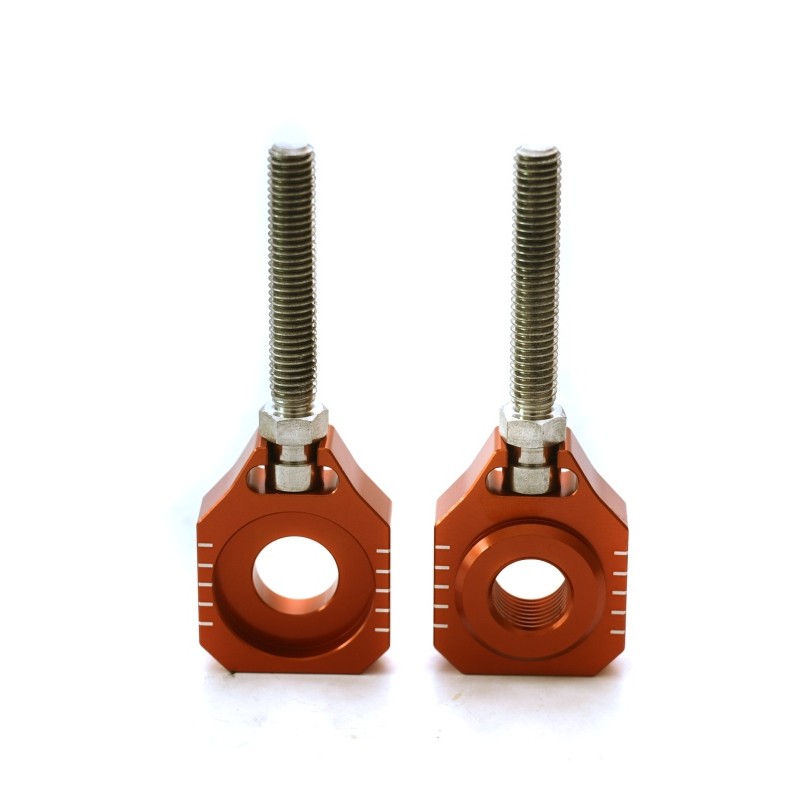 Napinacz tylnej ośki KTM SX 65 '16-20, Husqvarna TC 65 '17-20 - kolor pomarańczowy (kpl.-2szt.) - PROMOCJA