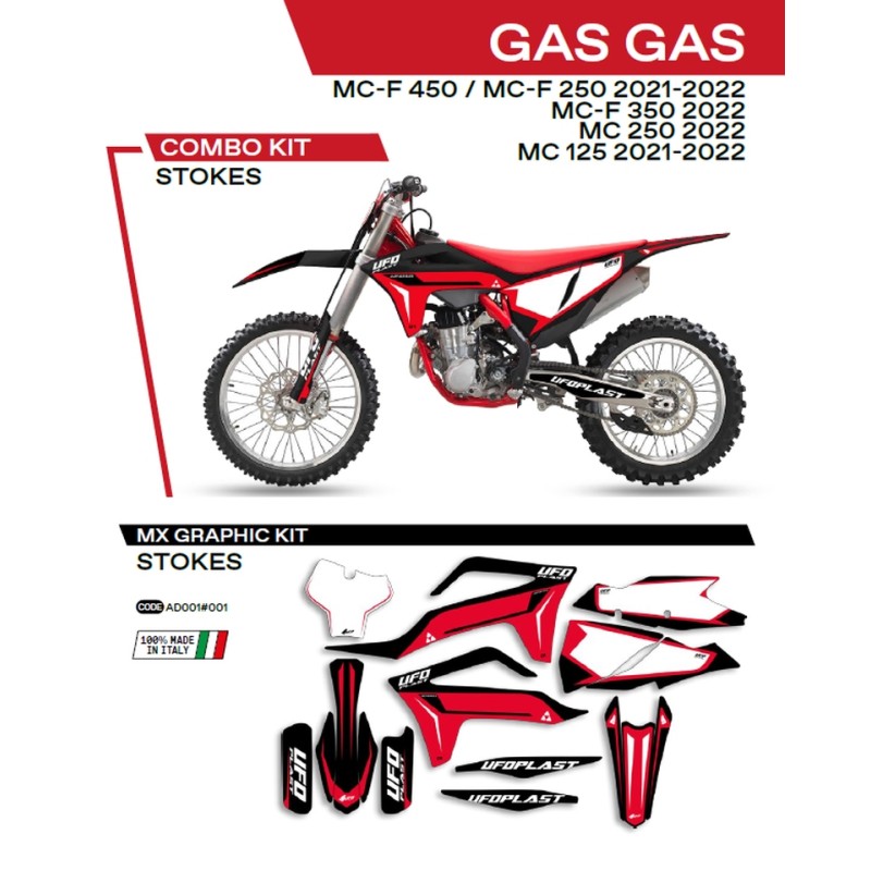 Naklejki na motocykl Gas Gas MC 125/250/350/450 '21-'22 Stokes czarne - wyprzedaż