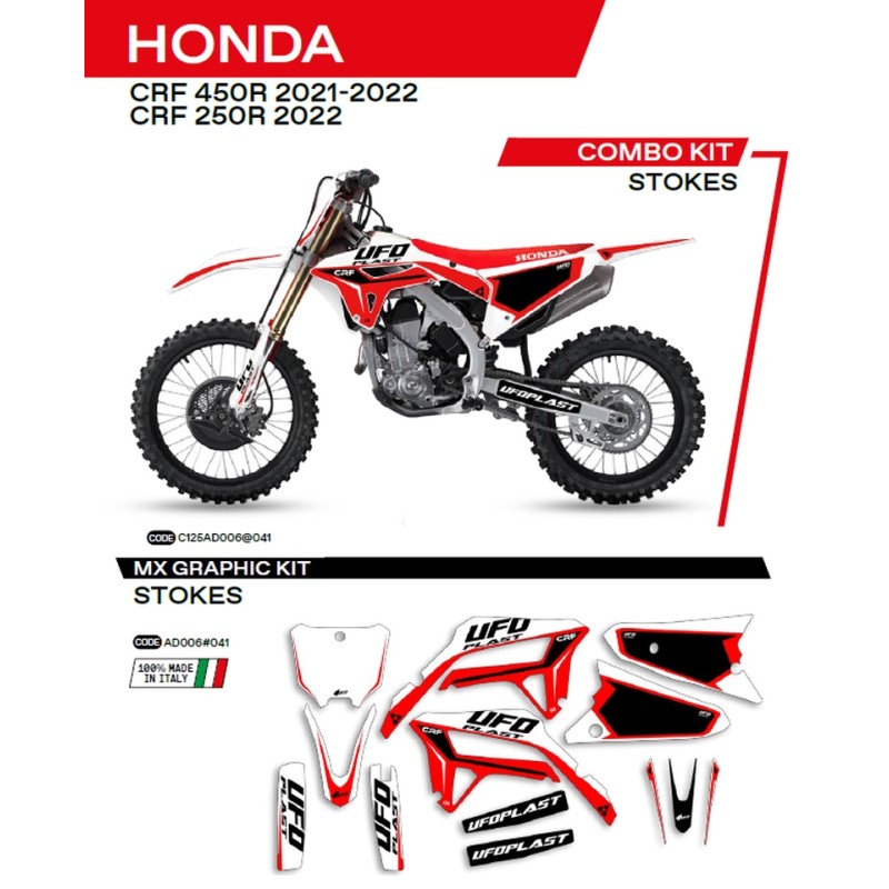 Naklejki Honda CRF 250R '22/450R '21-'22 Stokes Czarny - Wyprzedaż