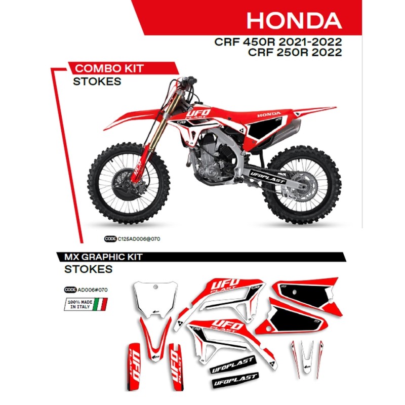 Naklejki okleinowe Honda CRF 250R \'22: CRF 450R \'21-\'22 - czerwone