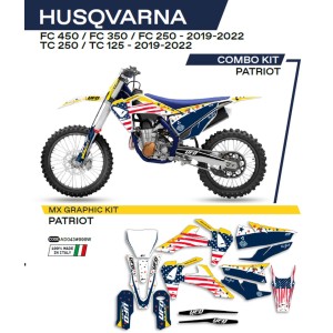Naklejki UFO do Husqvarna TC/FC 125/250/350/450 '19-'22 - Biały/Niebieski