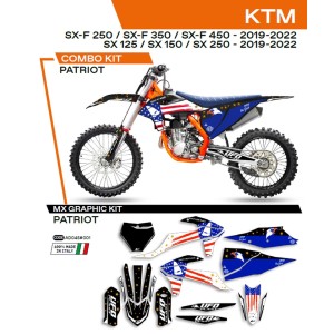 Naklejki KTM SX/SXF 125/150/250/350/450 '19-'22 Patriot Czarny - Wyprzedaż