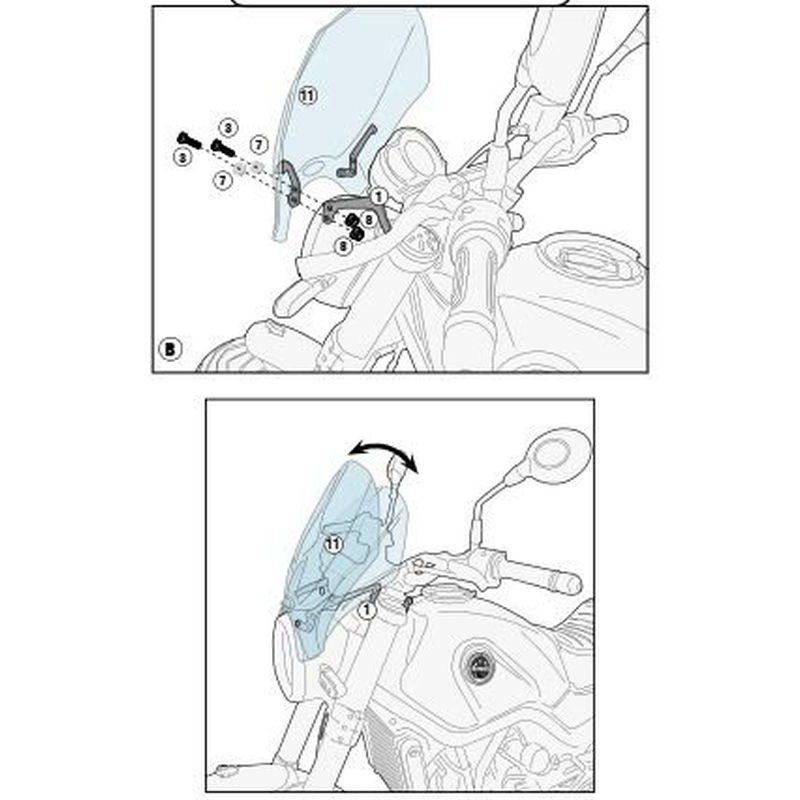 Mocowanie szyby do Benelli Leoncino 500 - KAPPA