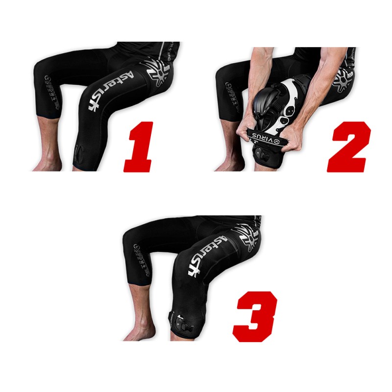 Getry pod ortezę Asterisk Zero G Knee Brace Pant - rozmiar M, kolor czarno-biały