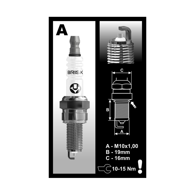 Świeca zapłonowa Brisk Wyprzedaż Silver Racing do Aprilia 50, Arctic Cat 550/650/700/1000, Piaggio 50 (CPR8E)