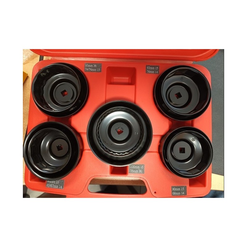 M.C. Komplet kluczy do filtrów oleju (10 szt) 93mm/36, 74/76mm/15, 65/67mm/14, 100mm/15, 76mm/30, 93mm/15, 76mm/14, 80mm/