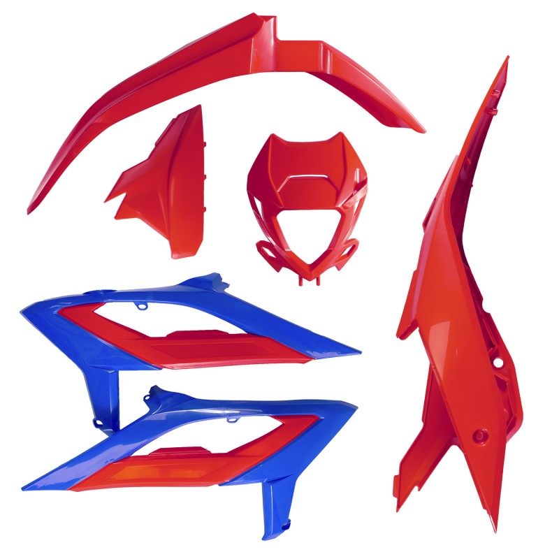 UFO Komplet Plastików Beta RR 125/250/300/350/400/450 '23-'24 Czerwony/Niebieski Racing