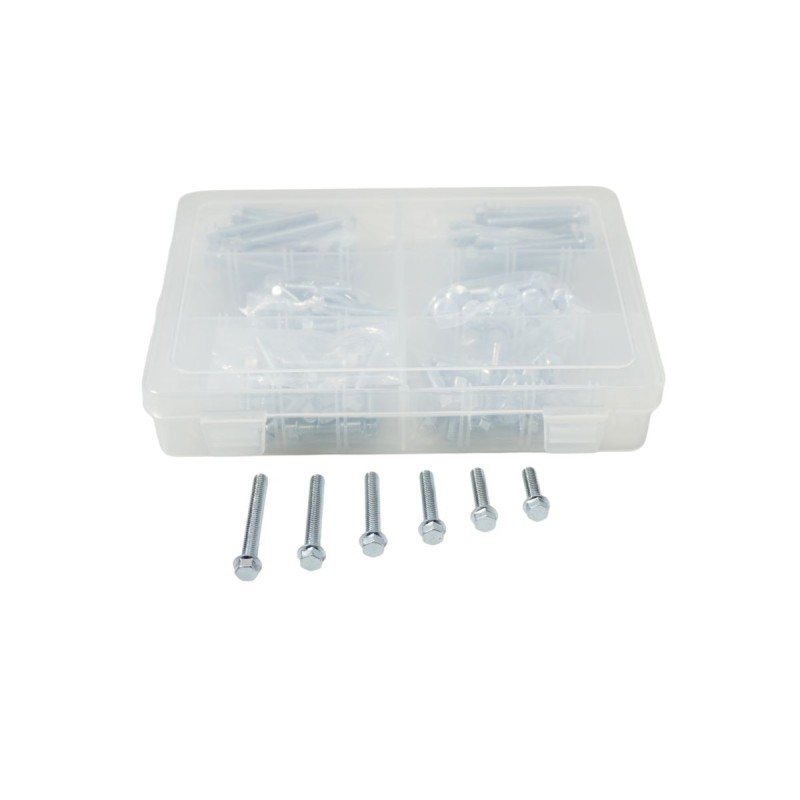 Komplet śrub kołnierzowych M6 bez oznaczeń - 120 sztuk