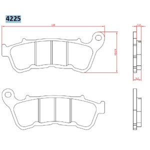 Klocki hamulcowe BRENTA KH640 złote Harley-Davidson XL883/XL1200 '14- przód