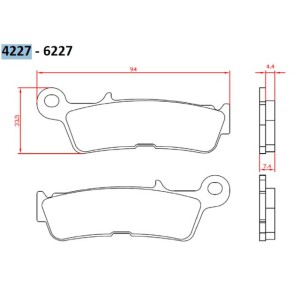 BRENTA KLOCKI HAMULCOWE KH755 SPIEK METALICZNY (ZŁOTE) YAMAHA YZ 450 '20-, PRZÓD