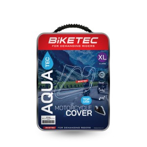 Pokrowiec wodoodporny na motocykl BIKETEC AQUATEC czarny/szary rozmiar S