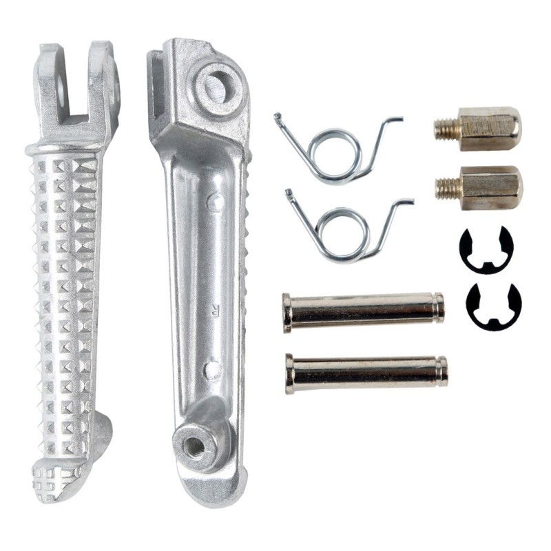 Zestaw podnóżków kierowcy do Yamaha YZF R1 i YZF R6 - kolor srebrny