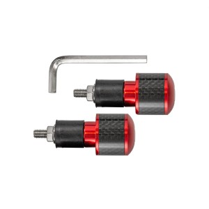 BIKETEC KOŃCÓWKI/CIĘŻARKI KIEROWNICY UNIWERSALNE KOLOR CZERWONY/KARBON