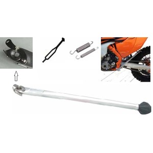 Stopka boczna BUZZETTI do KTM EXC/EXCF '17-20, HUSQVARNA FE/FX/TE '17-20 - Srebrna (Aluminiowa)