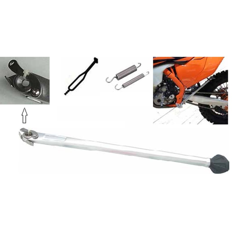 Stopka boczna BUZZETTI do KTM EXC/EXCF '17-20, HUSQVARNA FE/FX/TE '17-20 - Srebrna (Aluminiowa)