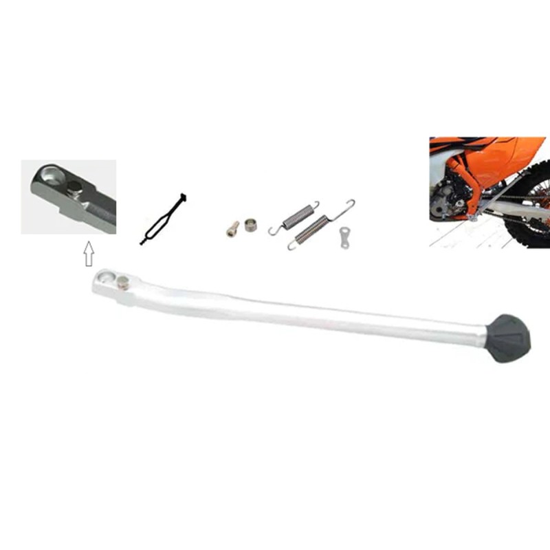 Stopka boczna BUZZETTI KTM EGS/EXC 125/200/250/300/380 '98-'07; EXC 450/520/525 '03-'07 Srebrna