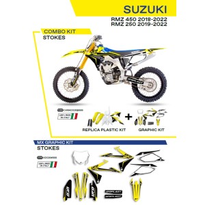 UFO KOMPLET PLASTIKÓW SUKIT418999 PLUS NAKLEJKI SUZUKI RMZ 250 '19-'22; RMZ 450 '18-'22