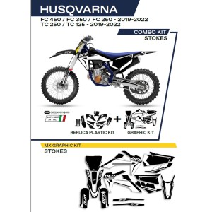 UFO Komplet Plastików HUKIT622001 Plus Naklejki Husqvarna TC 125/250 '19-'22: FC 250/350/450 '19-'22