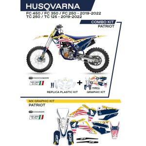 UFO KOMPLET PLASTIKÓW HUKIT622999W PLUS KOMPLET NAKLEJEK HUSQVARNA TC 125/250 '19-'22: FC 250/350/450 '19-'22