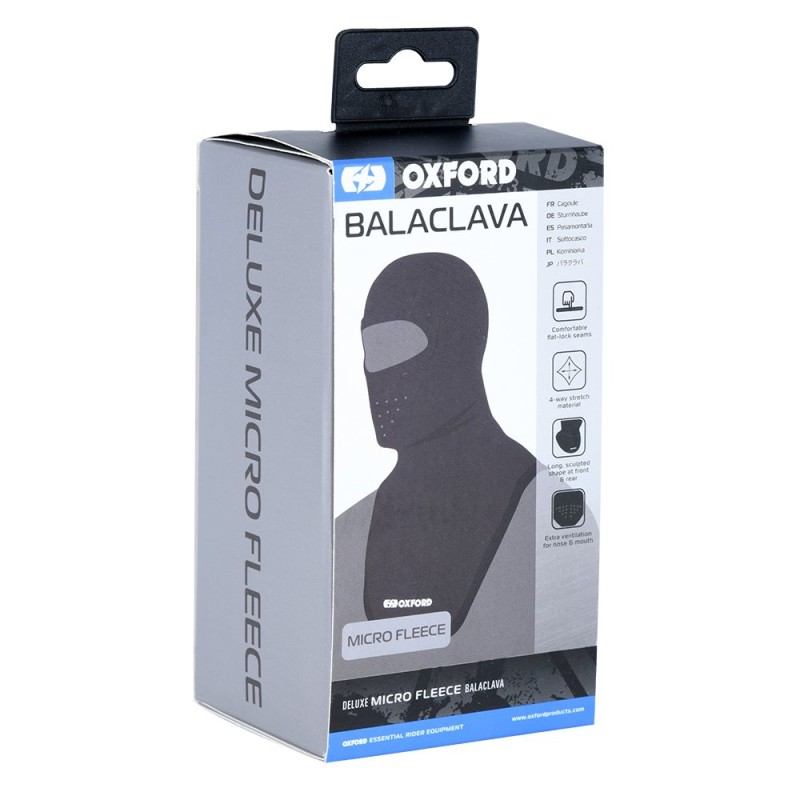 Oxford Kominiarka Polar z Dużym Otworem na Oczy Deluxe Balaclava Micro Fleece - Czarna