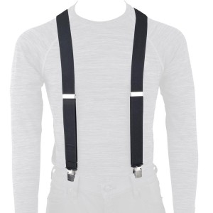 Oxford szelki przypinane do spodni slim (wąskie - 35mm) kolor czarny