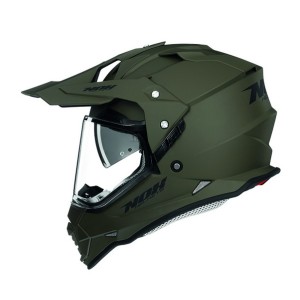 Kask offroad NOX DUOSPORT z szybką i blendą, kolor zielony mat, rozmiar XL