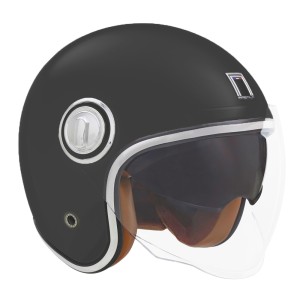 NOX PREMIUM KASK OTWARTY JET HERITAGE SOLID CZARNY MAT XL