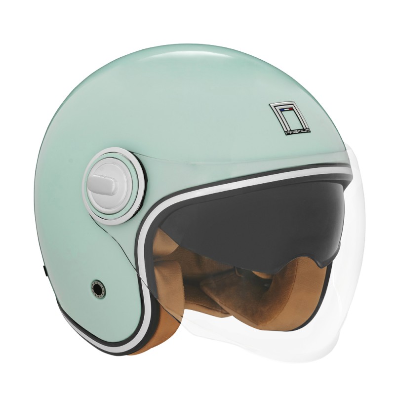NOX PREMIUM KASK OTWARTY JET HERITAGE SOLID KOLOR MIĘTOWY ROZMIAR S