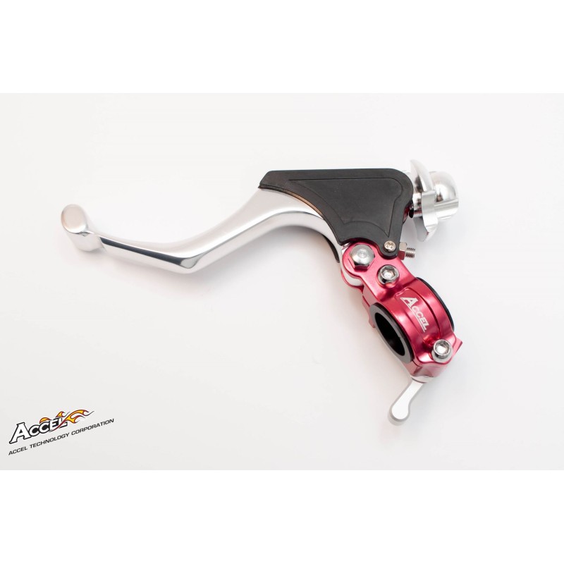 ACCEL UCHWYT DŹWIGNI SPRZĘGŁA KOMPLETNY + HOT START UNIWERSALNY (KUTY) - CZERWONY