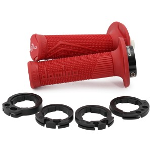 DOMINO MANETKI OFF ROAD D-LOCK - Gripy kolor czarny z adapterami do motocykli KTM, Husqvarna, GasGas, Honda, Kawasaki, Suzuki, Y