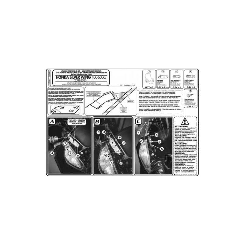 Mocowanie szyby do Honda Silverwing 400-600ccm (01-10) - KAPPA