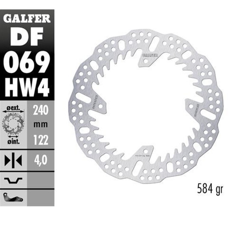 Tarcza hamulcowa tył Honda CR 125/250, CRF250R '04-'23, CRF 450R '09-'23 (240x140x4mm) - GALFER