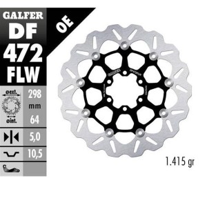 GALFER TARCZA HAMULCOWA PRZÓD / TYŁ APRILIA: CAGIVA: INDIAN: MOTO MORINI: VICTORY: YAMAHA (298X64X5)