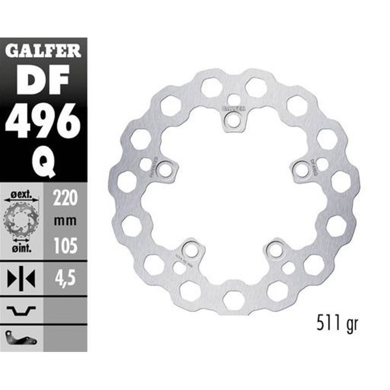 GALFER TARCZA HAMULCOWA TYŁ YAMAHA YZF-R6 \'03-\'23: YZF-R1 \'04-\'23: MT-10 \'16- (CUBIQ FIXED)