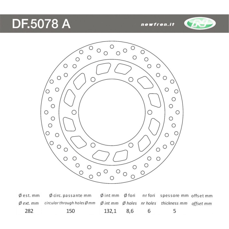 Nowa tarcza hamulcowa do Yamaha XV / XVS 125 '97-'04: XV 750 '94-'98: GTS 1000 '93-'95: FJ 1100/1200 '83-'95