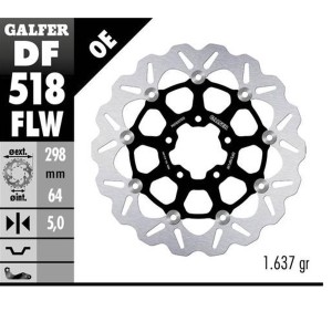Tarcza hamulcowa przód Indian Motorcycle 298x64x5 - Galfer