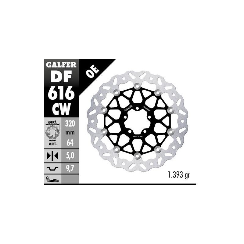 GALFER TARCZA HAMULCOWA PRZÓD KTM 890SMT '23-'25 (WAVE FLOATING) (320X64X5MM)