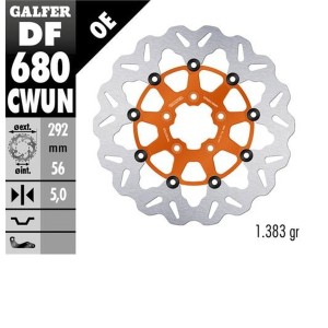 Tarcza hamulcowa GALFER do Harley-Davidson 292x56x5 pomarańczowa