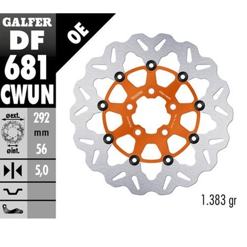 Tarcza hamulcowa GALFER do Harley-Davidson 292x56x5 - pomarańczowa