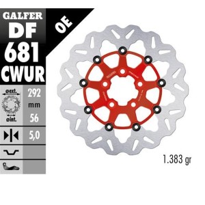 Tarcza hamulcowa GALFER do Harley-Davidson (292x56x5) - czerwona