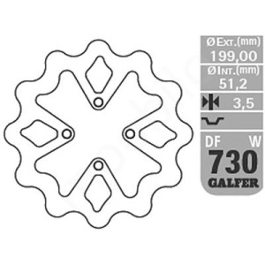 Tarcza hamulcowa tył Yamaha YFZ 450 '03-05 - GALFER