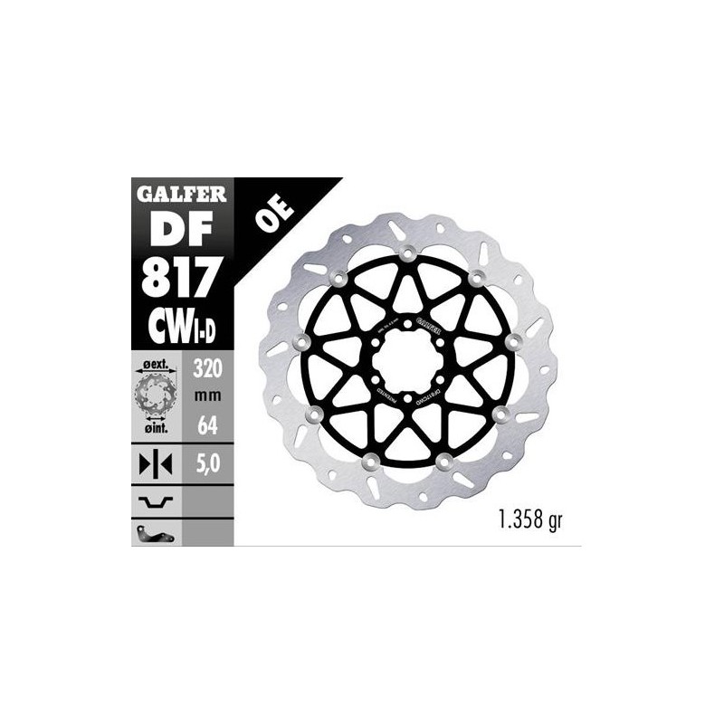 Tarcza hamulcowa przód do BMW HP 4 '12-: S 1000R/RR '09-'23: Moto Guzzi 1400 Audace '15-: 1400 California '13- (prawa)