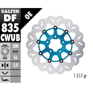 Tarcza hamulcowa przód Harley-Davidson 300x56x5 niebieska - GALFER