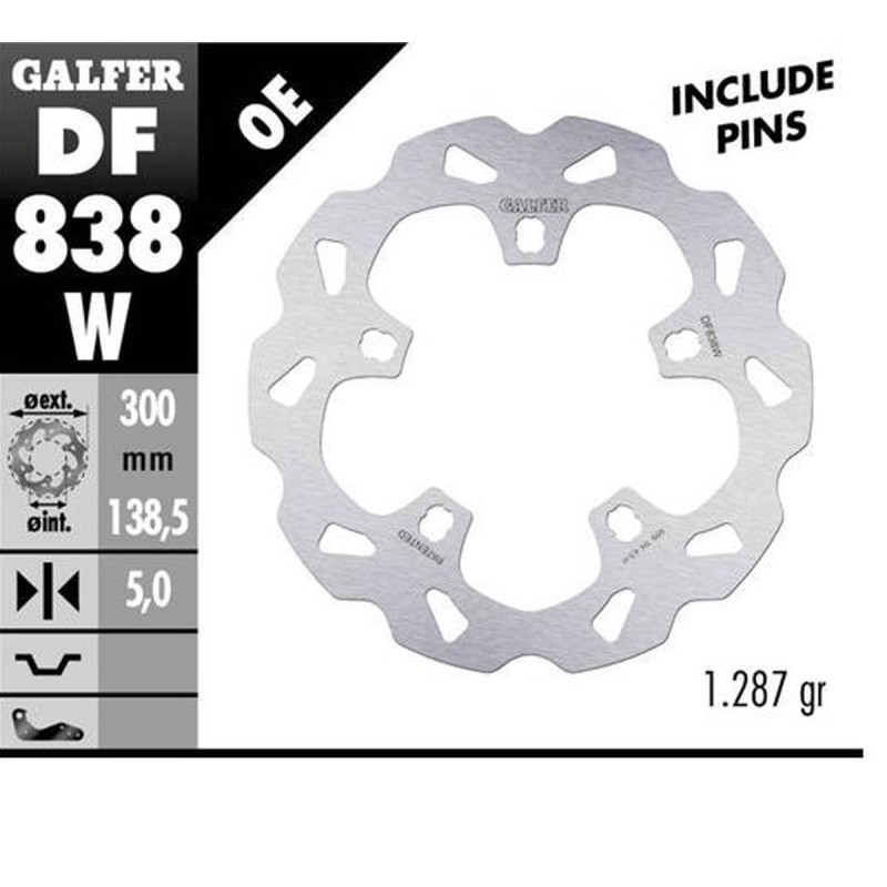 Tarcza hamulcowa przód Harley-Davidson 300x138x5 - GALFER