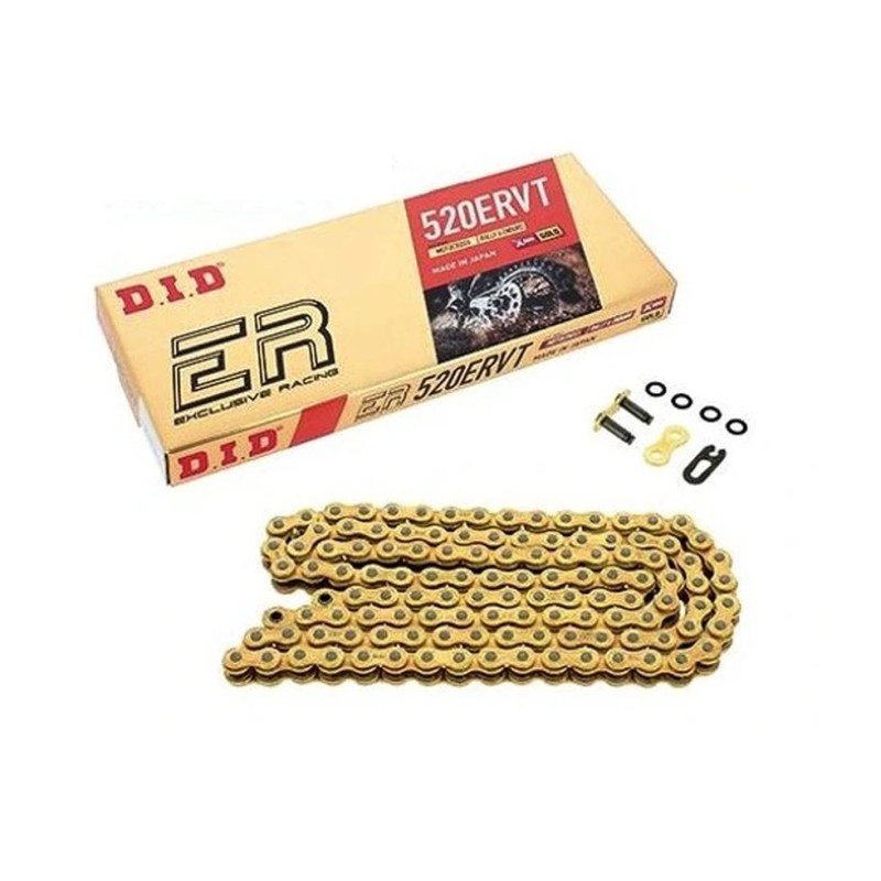 DID Łańcuch napędowy 520ERVT-104 (104 ogniw) X-Ring (złoty) - sklep motocyklowy