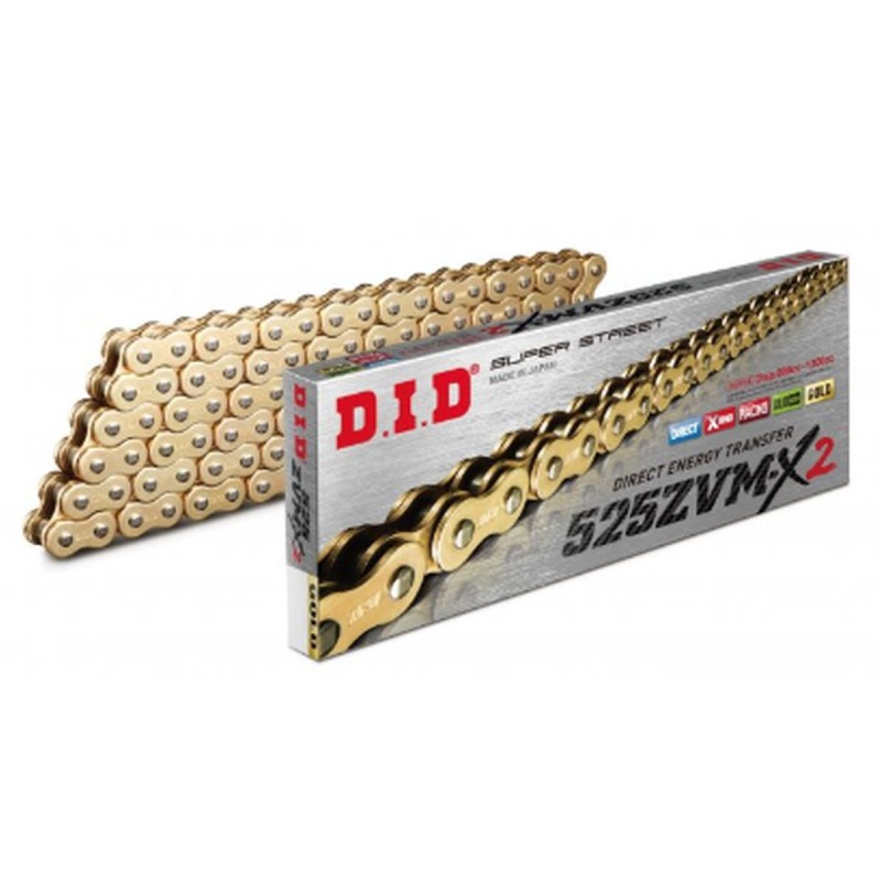 Łańcuch napędowy DID 525ZVMX2GG-88 X-Ring Złoty 88 ogniwe