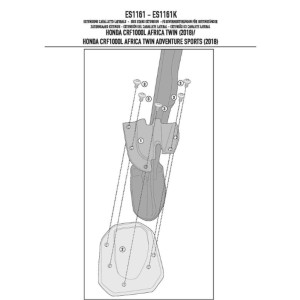 Kappa Poszerzenie Stopki Bocznej Honda CRF 1000L Africa Twin (18-19), CRF 1000L Africa Twin Adventure Sports (18-19)
