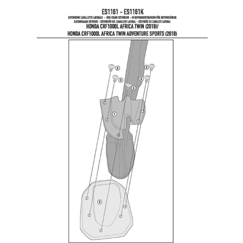 Kappa Poszerzenie Stopki Bocznej Honda CRF 1000L Africa Twin (18-19), CRF 1000L Africa Twin Adventure Sports (18-19)