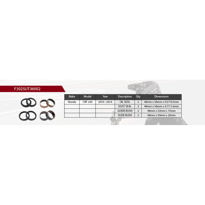 Zestaw naprawczy amortyzatora przedniego Honda CRF 250 '10-'14