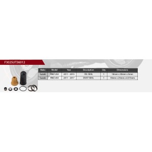 Zestaw naprawczy amortyzatora tylnego Suzuki RMZ 250 '11-'15, RMZ 450 '11-'17 (SERVICE KIT)